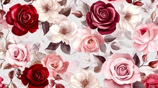 浪漫多彩玫瑰花图案背景