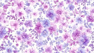 梦幻紫色花卉无缝图案