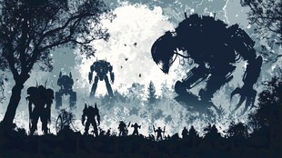 机械巨物森林激战剪影