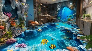 梦幻海底主题室内地面景观