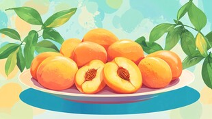 一盘鲜嫩诱人的黄杏