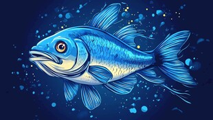 梦幻蓝鱼畅游神秘深海