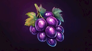 紫色葡萄插画 色彩绚丽