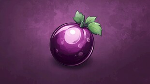 紫色果实插画 清新风格