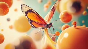 梦幻蝴蝶与多彩球体世界