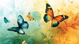 梦幻彩蝶飞舞背景图