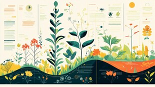 田园风植物插画设计素材