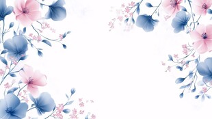 梦幻花卉边框背景图