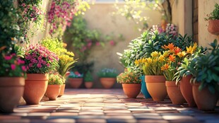 庭院繁花似锦的美丽景致