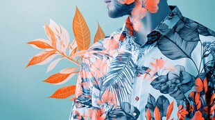 花卉印花衬衫男士时尚风采