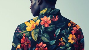 穿着花卉印花衬衫的男士