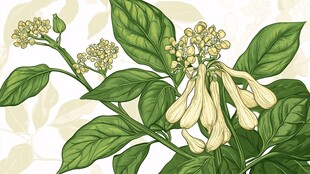 手绘清新花卉植物插画