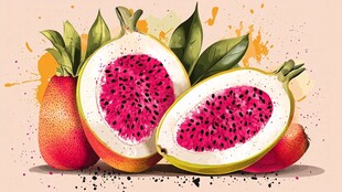 鲜艳火龙果插画