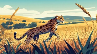 草原上奔跑的猎豹