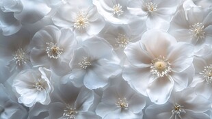 素雅白花朵朵绽放