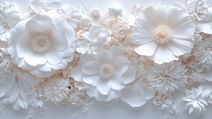 白色立体花卉艺术装饰