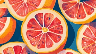 缤纷西柚切片图案