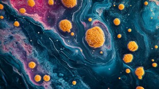 梦幻流体艺术中的多彩颗粒