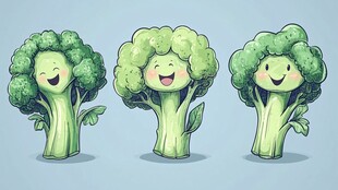 可爱西兰花卡通形象展示