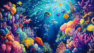 梦幻海底世界的缤纷景观