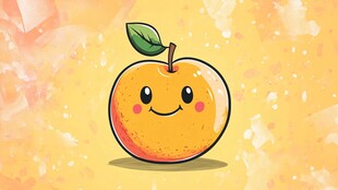 可爱笑脸橙子卡通插画