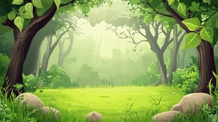 梦幻森林草地绿意场景