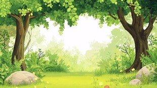 夏日森林清新自然风景图