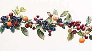 浆果枝叶装饰图案