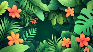 热带花卉绿植背景图