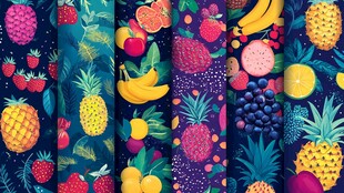 多彩水果图案背景设计