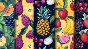缤纷水果无缝图案纹理