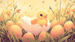 破壳而出的小黄鸭与彩蛋
