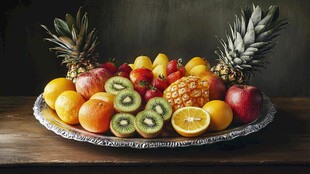 多彩水果拼盘展示新鲜美味