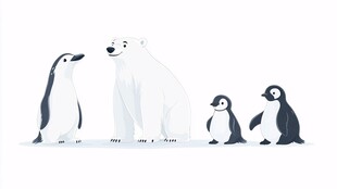 北极熊与企鹅的奇妙同框