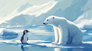北极熊与企鹅的奇妙相遇