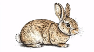 可爱野兔插画