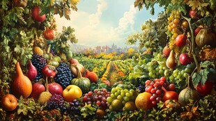 缤纷果园的丰收盛景