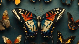 多彩蝴蝶群集的微观世界