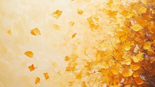 金秋落叶纷飞唯美景象