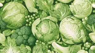 翠绿蔬菜无缝背景图案