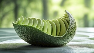 切开的牛油果展示清新果肉