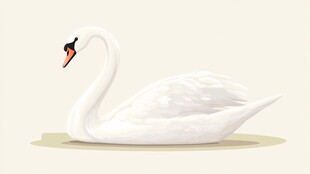 优雅白鹅插画
