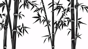 水墨风竹子插画