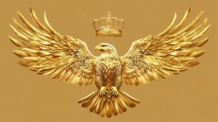 金色展翅鹰配皇冠图腾