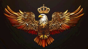 金色皇冠雄鹰展翅图