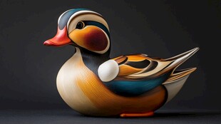 彩色立体风鸳鸯摆件