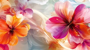 梦幻绚丽花卉艺术背景图