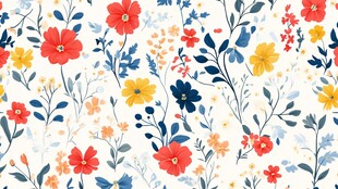 多彩花卉图案背景设计