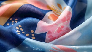 日式花卉图案丝绸布料