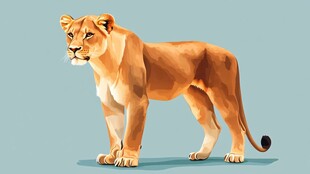 站立的简约风格母狮形象